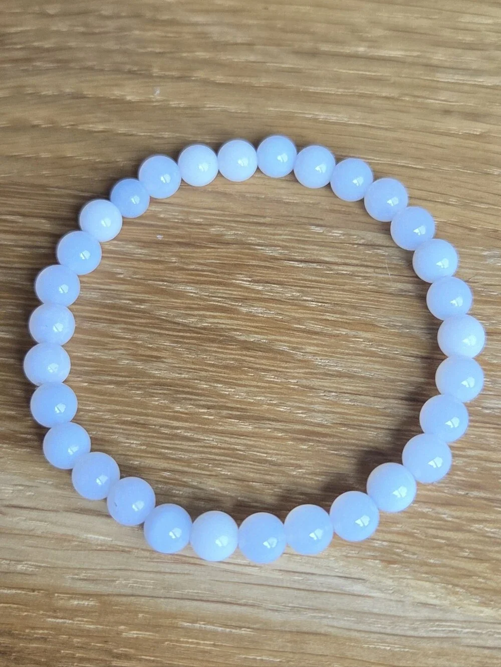 Chalcedony Beaded Stretch Bracelet | Handmade